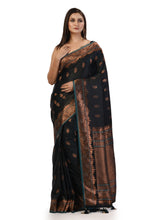 Kavvya Bottle Green Soft & Lightweight Satin Gajji Weaving Silk Saree - KAVVYA